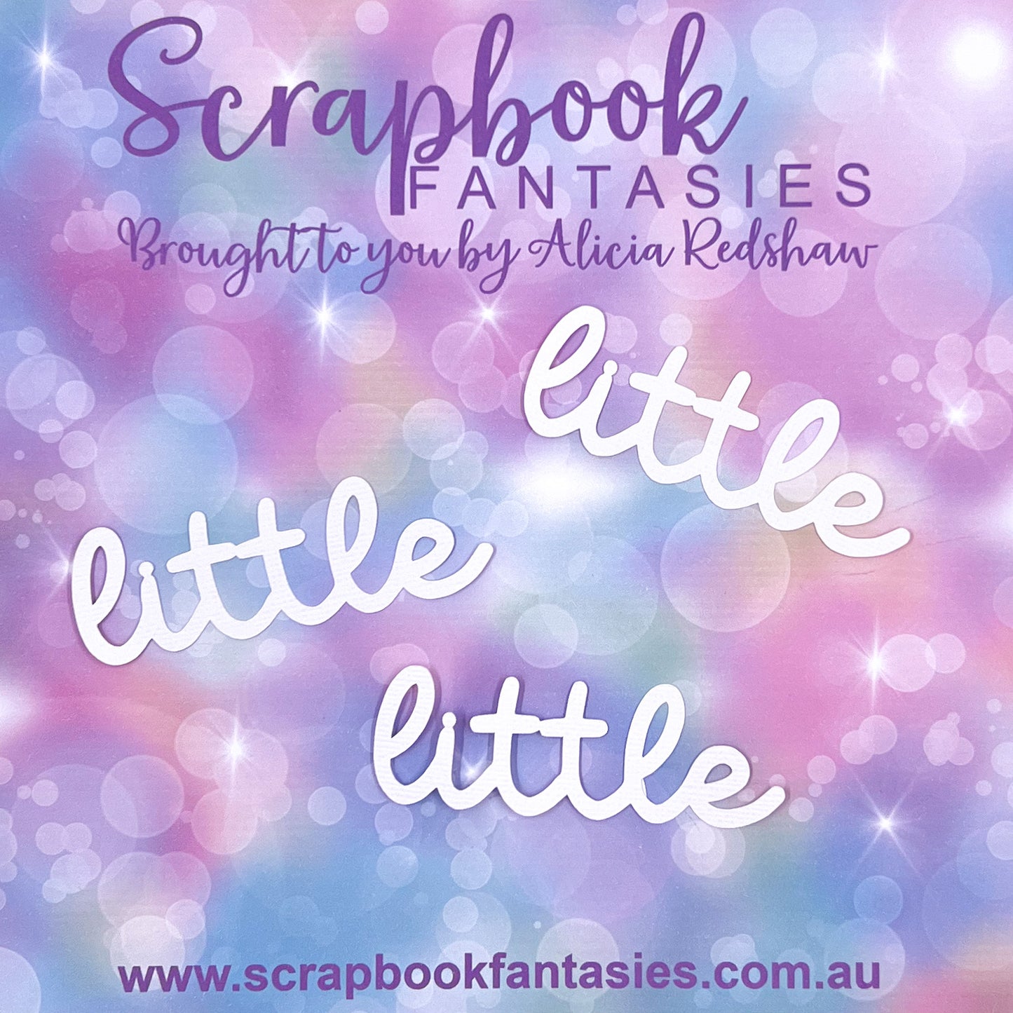 Mermaid Wishes - Little (script - medium - 3 pack) 3.55"x1" White Linen Cardstock Title-Cut - Designed by Alicia Redshaw