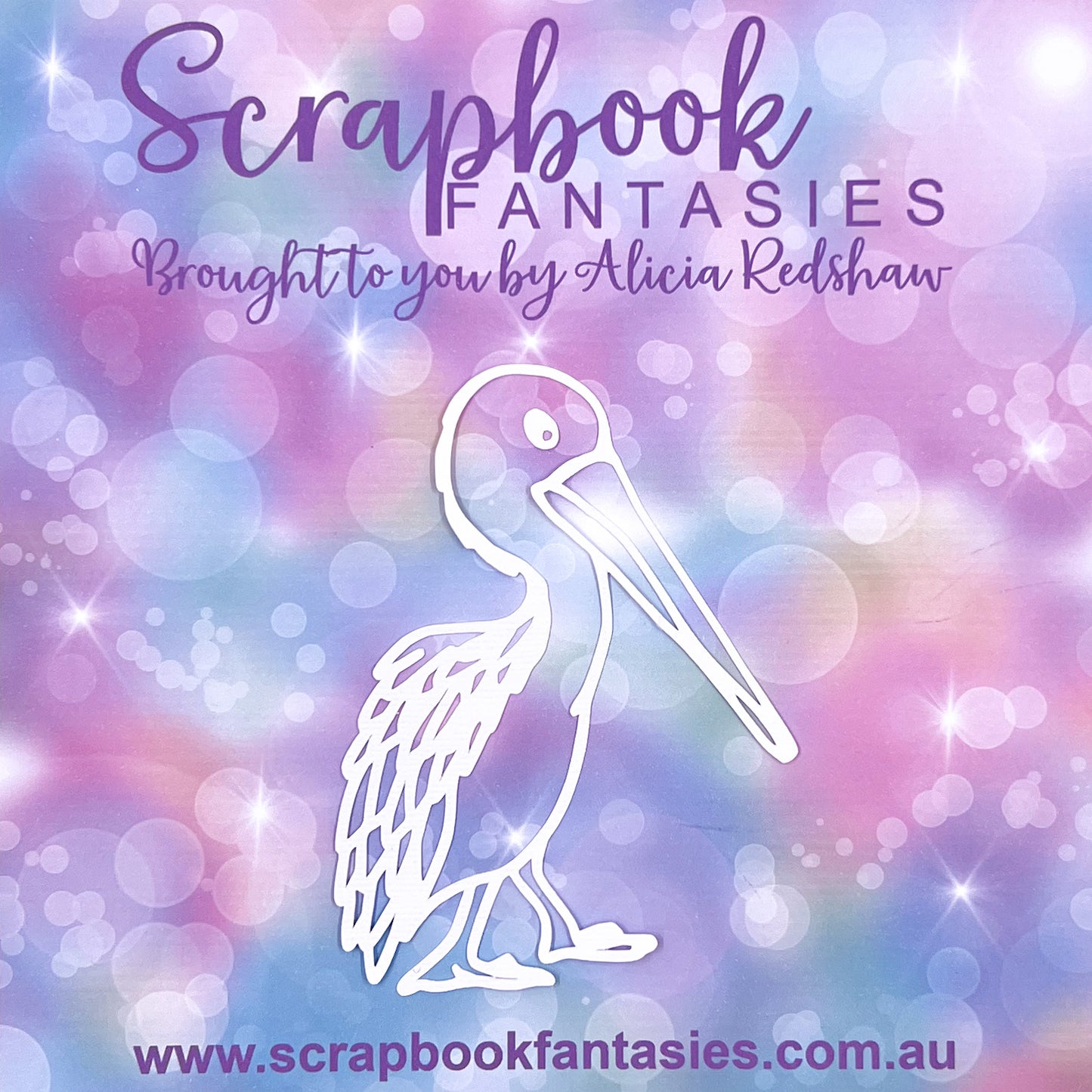 Mermaid Wishes - Pelican 3.25"x4.5" White Linen Cardstock Picture-Cut - Designed by Alicia Redshaw