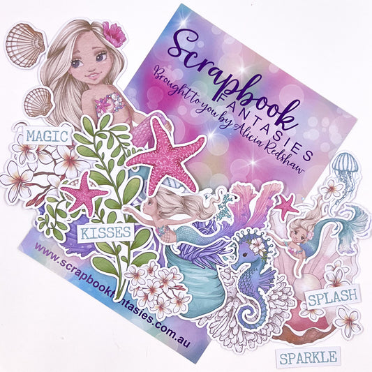 Mermaid Wishes Colour-Cuts - Mermaid Build-a-Scene 1 (31 pieces) Designed by Alicia Redshaw