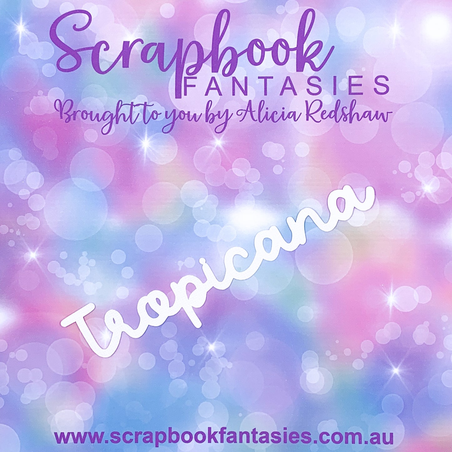 Tropicana - Tropicana (small) 5.5"x1.5" White Linen Cardstock Title-Cut - Designed by Alicia Redshaw