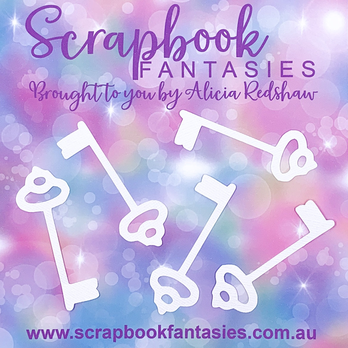 Devoted to Denim - Keys (5 pack) 2.5"x1" White Linen Cardstock Picture-Cuts - Designed by Alicia Redshaw