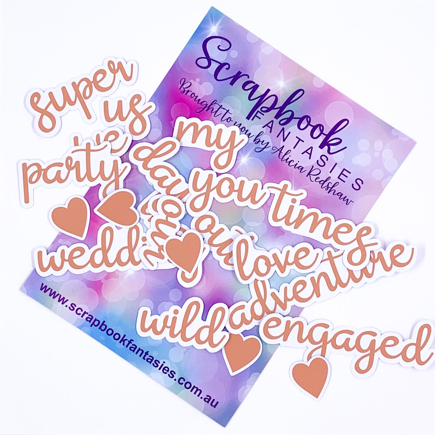 Colour-Cuts Minis Words 2 - Orange (20 pieces) Designed by Alicia Redshaw