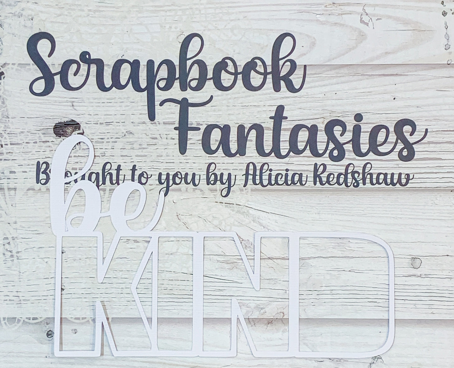 Be Kind 6"x3.75" White Linen Cardstock Title-Cut - Designed by Alicia Redshaw