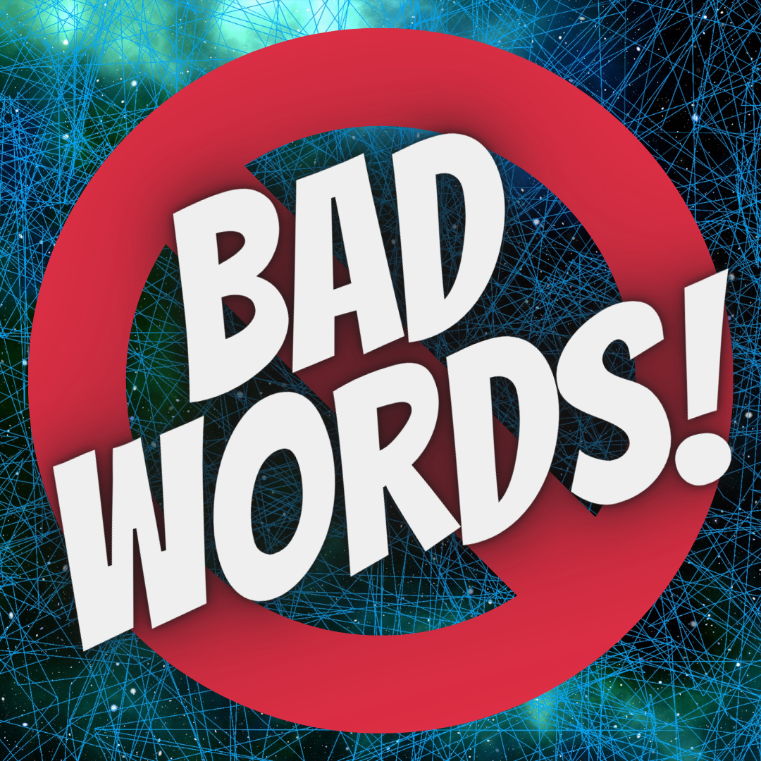 Bad Words 1- White Linen Cardstock Title-Cuts (17 pack) - approx 3/4" high