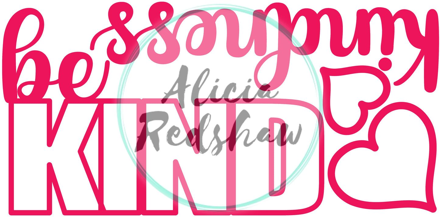 Be Kind 6"x12" White Linen Title-Cut Duo - Designed by Alicia Redshaw