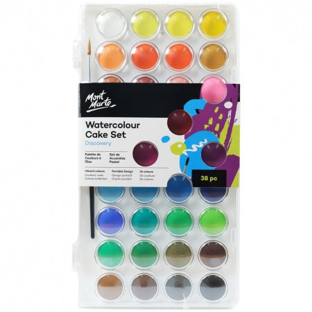 Mont Marte Watercolour Pan Set - 36 colours + bonus brush - PMHS0038