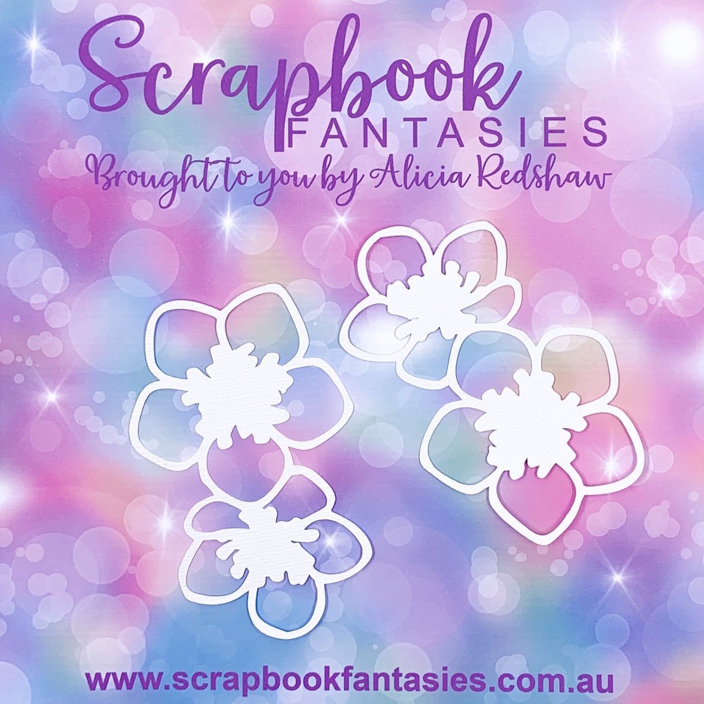 Dreamland - Strawberry Flowers (2 pack) 2.75"x4" White Linen Cardstock Picture-Cut - Designed by Alicia Redshaw