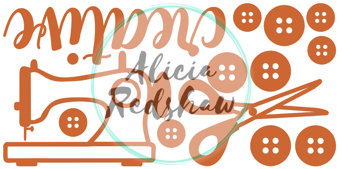 Sewing Creative 6"x12" White Linen Project-Cut - Designed by Alicia Redshaw