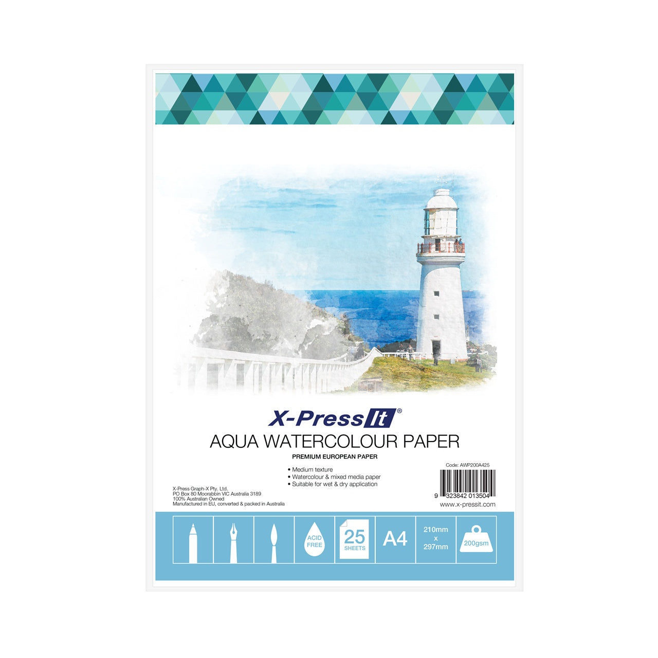 A4 Watercolour Paper 200gsm (25 pack) - X-press It - AWP200A425