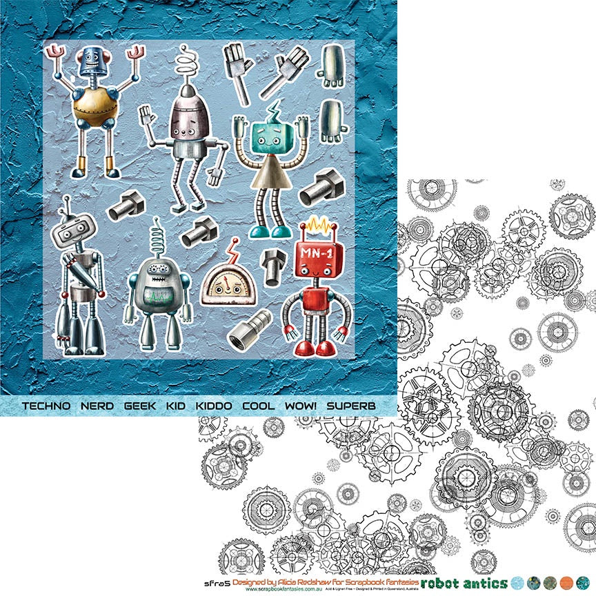 Robot Antics 12x12 Double-Sided Patterned Paper 5