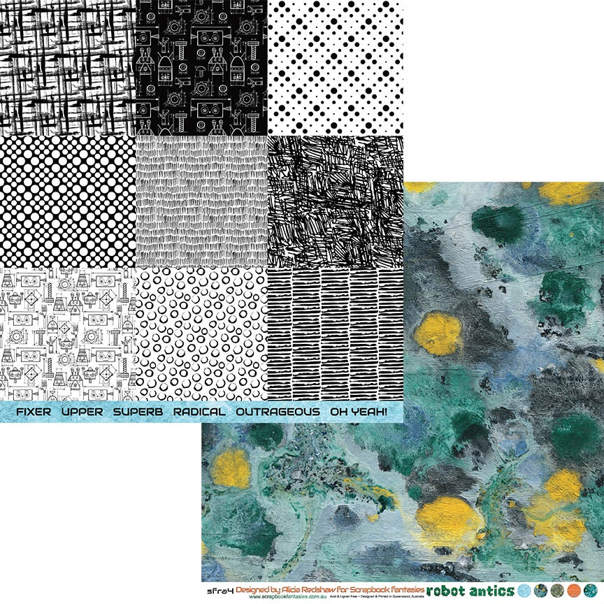 Robot Antics 12x12 Double-Sided Patterned Paper 4