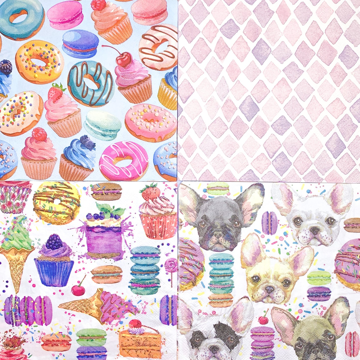 Sweet Treats - Mixed Media Serviette Pack (4 Pcs)