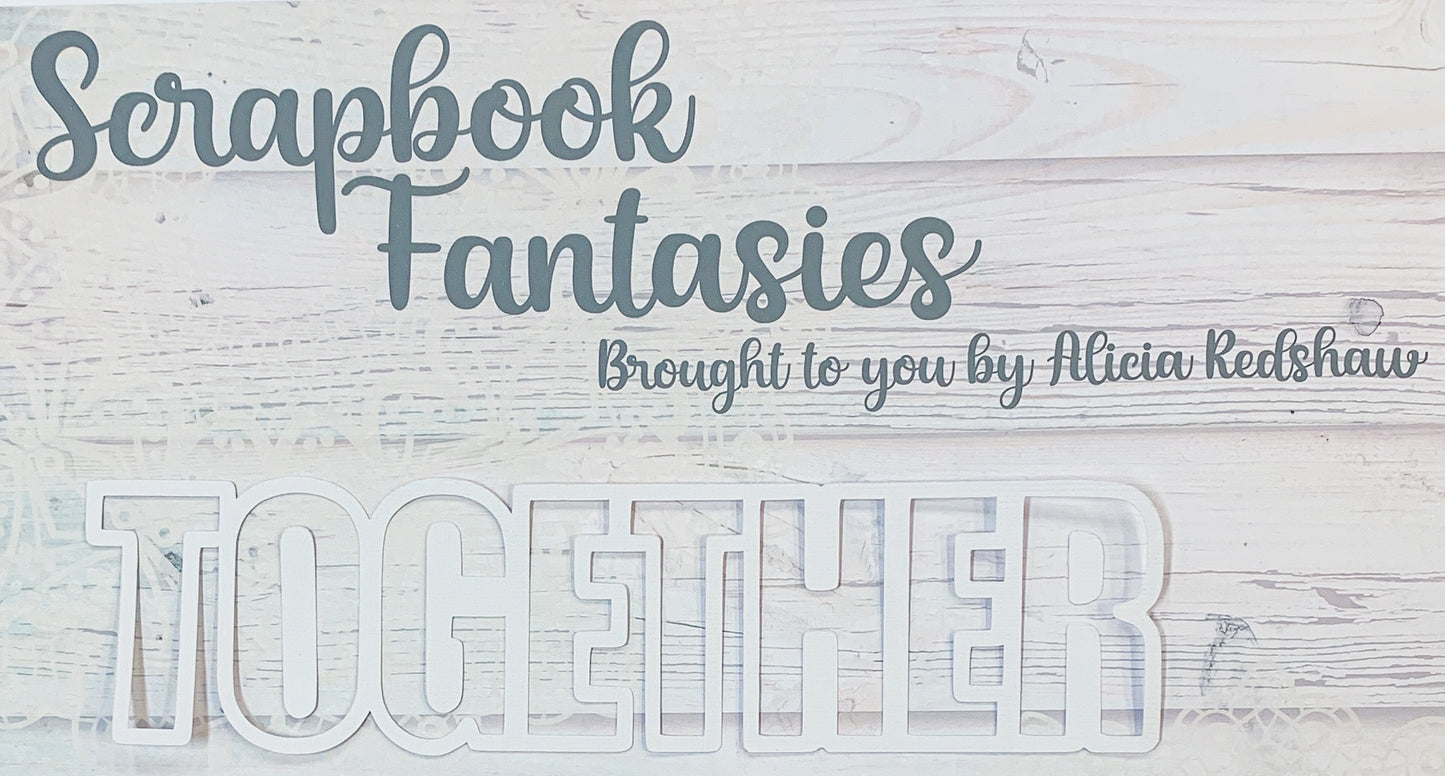 Together 9"x2.25" White Linen Cardstock Title-Cut - Designed by Alicia Redshaw