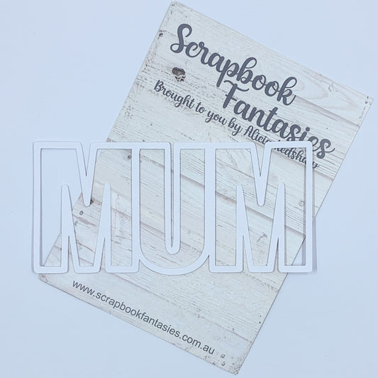 Family is Everything - Mum (open) 2.75"x5.75" White Linen Cardstock Title-Cut - Designed by Alicia Redshaw