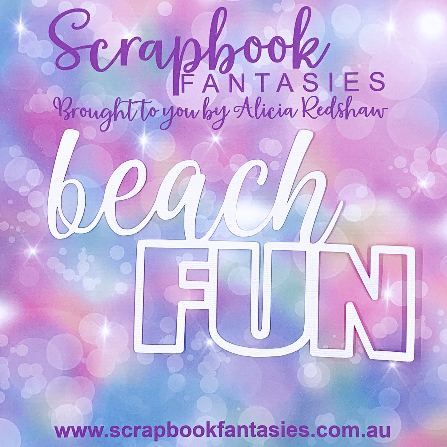 Beach Fun 4"x6.25" White Linen Cardstock Cutout - Designed by Alicia Redshaw