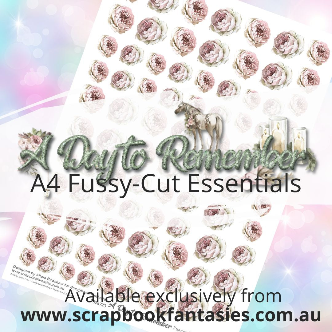 A Day to Remember A4 Colour Fussy-Cut Essentials - Pink Roses 7328723