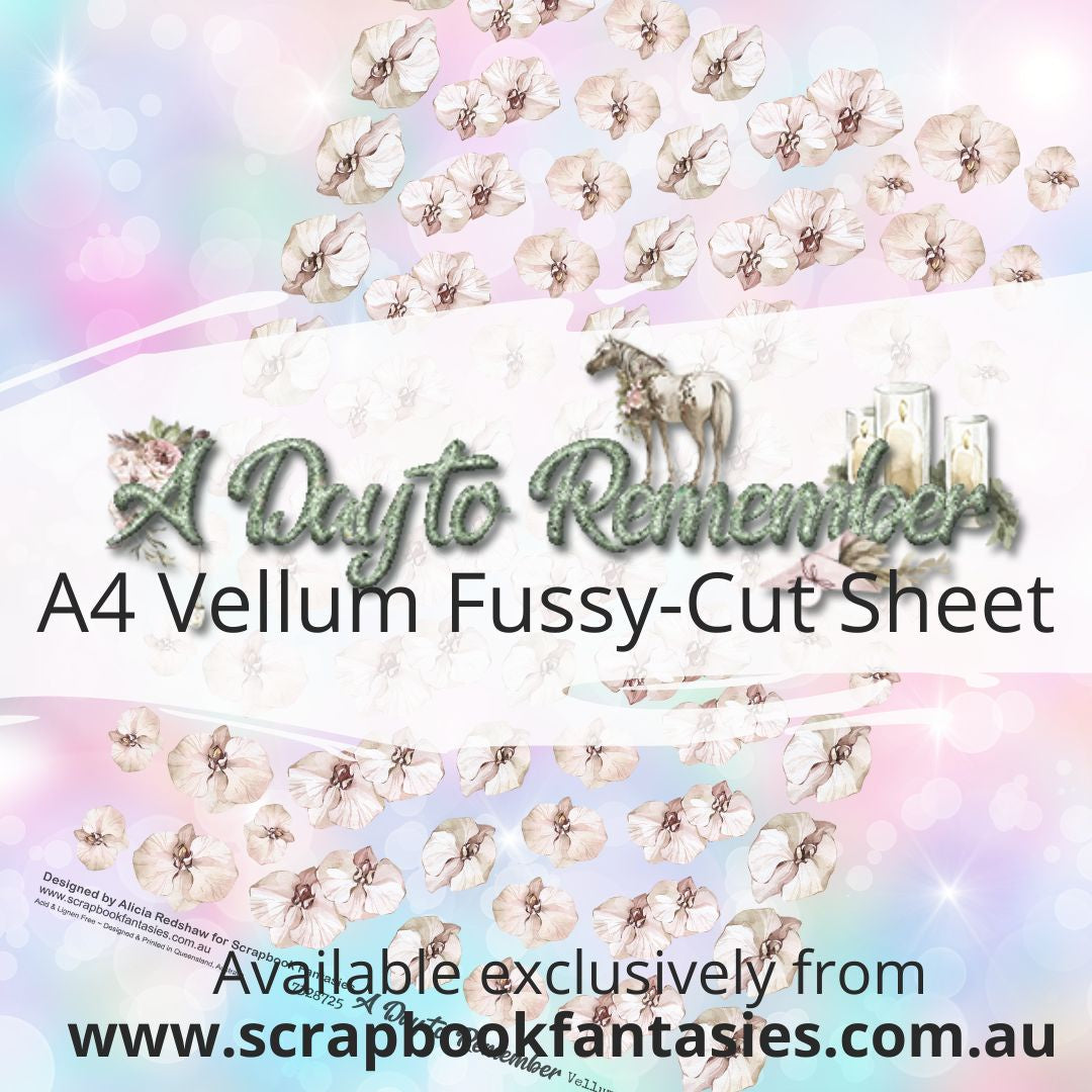 A Day to Remember A4 Vellum Colour Fussy-Cut Sheet - Orchids 7328719