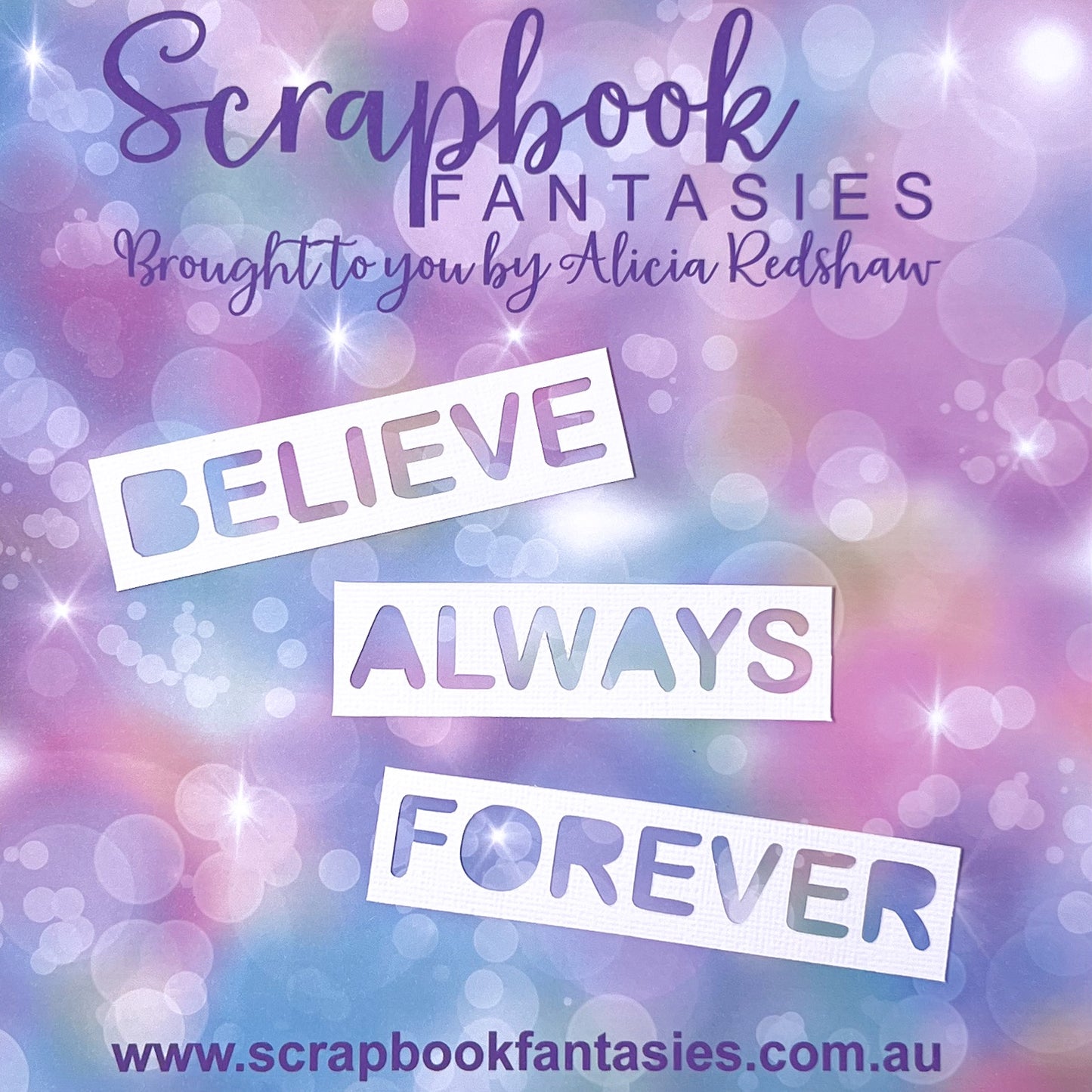 A Day to Remember - Believe Always Forever Blocks 1" high (3 pack) White Linen Cardstock Title-Cut - 14770