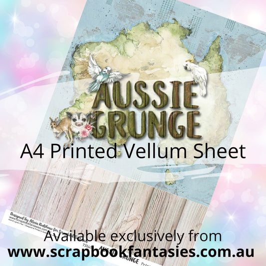 Aussie Grunge A4 Printed Vellum Sheet - Map 731408