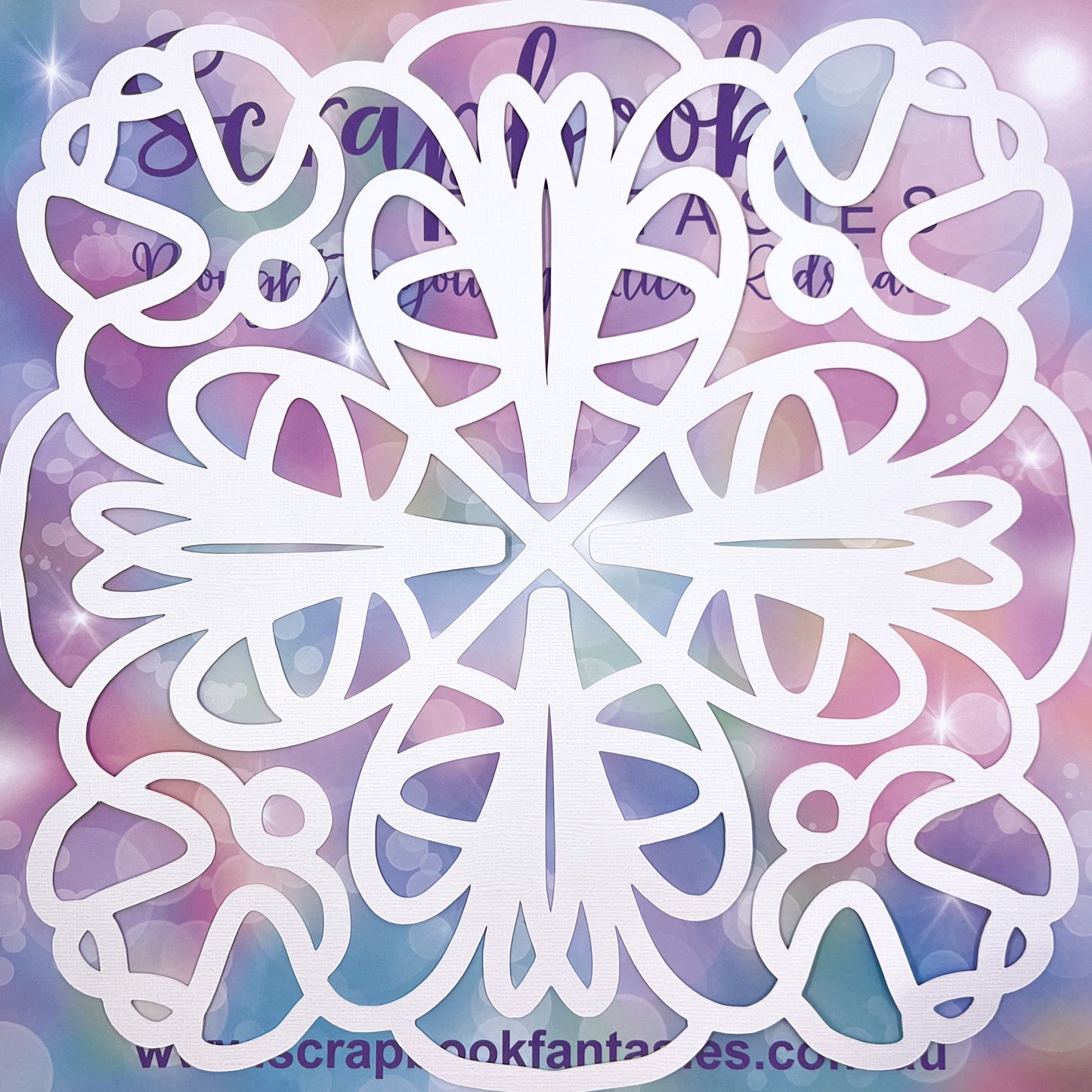 Naomi-Jon's January 2023 Mandala 11.75"x11.75" White Linen Cardstock Background-Cut - Designed by Naomi-Jon Redshaw