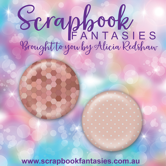 Beautiful Family Flair Buttons [1"] - Coral Patterns (2 pieces) Designed by Alicia Redshaw
