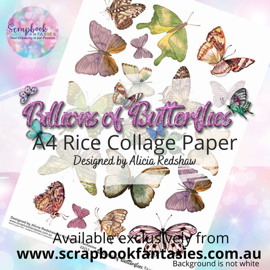 Billions of Butterflies A4 Rice Collage Paper 13 - Designed by Alicia & Naomi-Jon Redshaw 22213