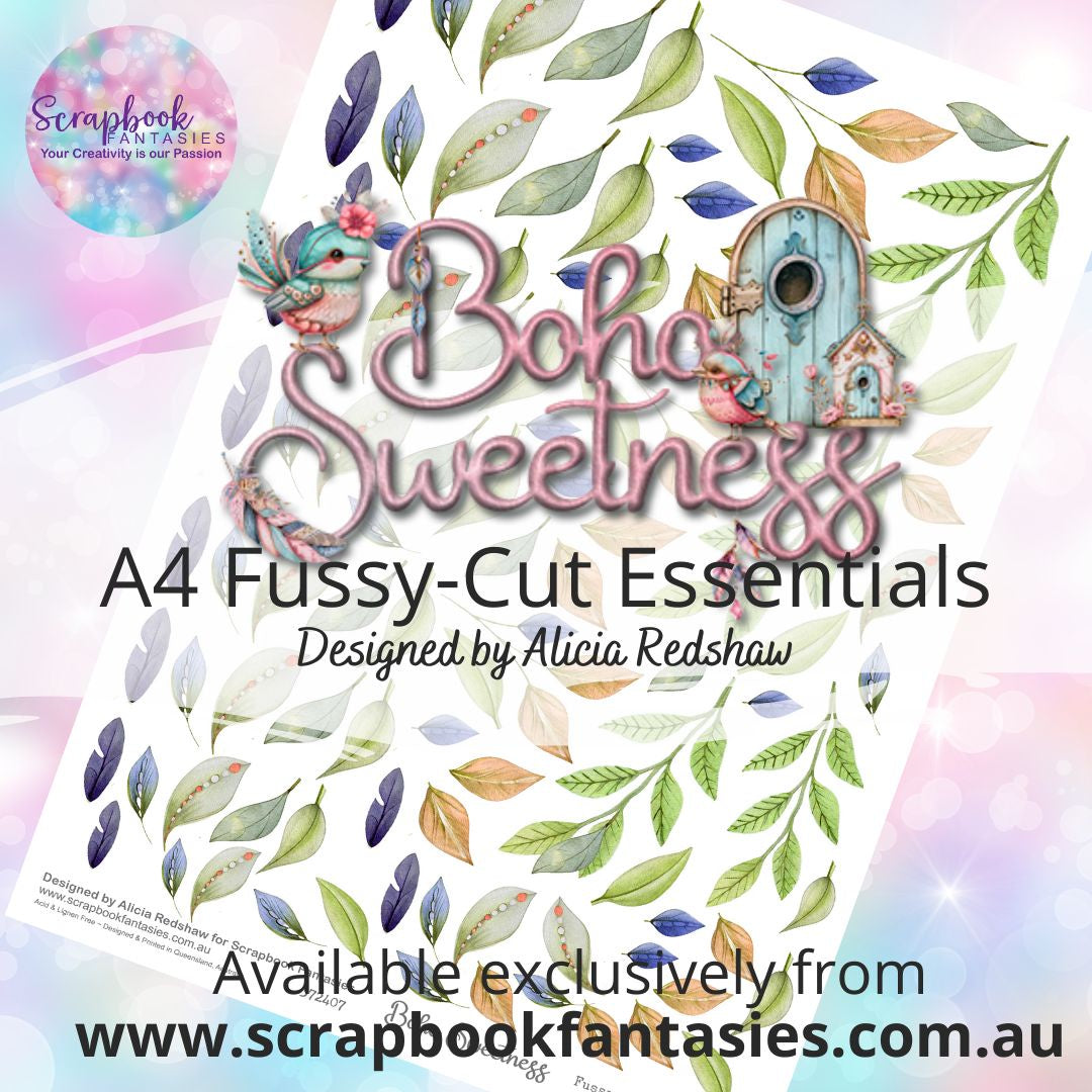 Boho Sweetness A4 Colour Fussy-Cut Essentials - Green Leaves 372407