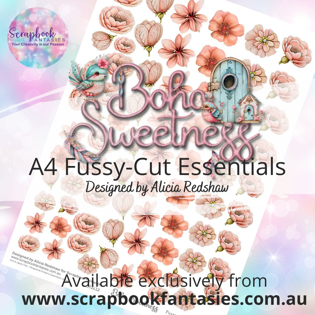 Boho Sweetness A4 Colour Fussy-Cut Essentials - Peach Flowers 372412