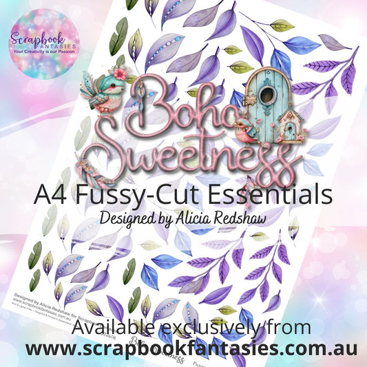 Boho Sweetness A4 Colour Fussy-Cut Essentials - Purple Leaves 372406