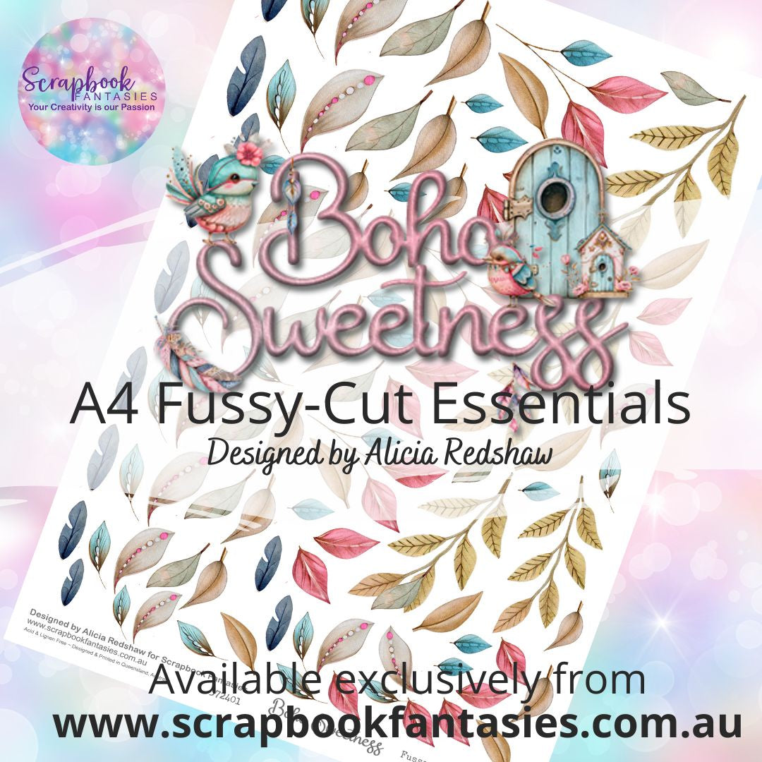 Boho Sweetness A4 Colour Fussy-Cut Essentials - Rainbow Leaves 372402