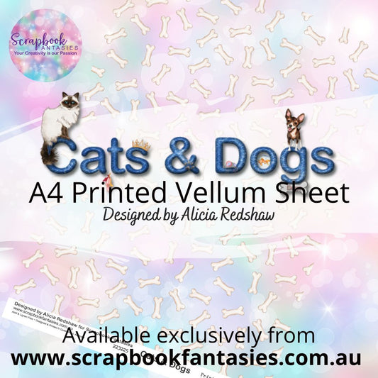 Cats & Dogs A4 Printed Vellum Sheet - Bones 223225