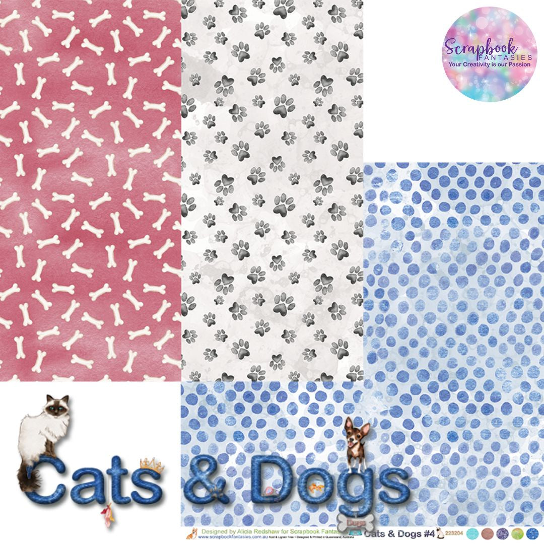 Cats & Dogs 12x12 Double-Sided Patterned Paper 4 - 223204