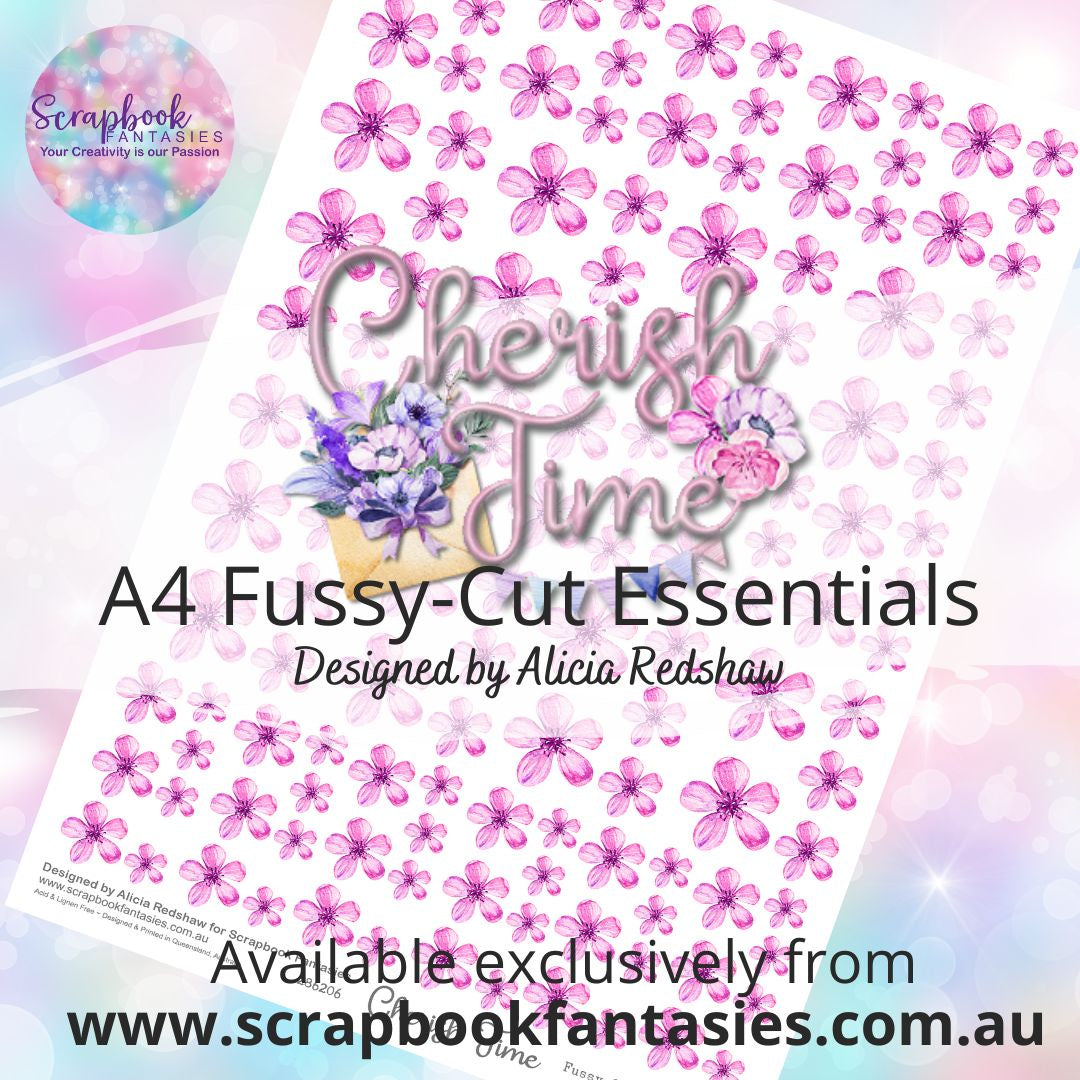 Cherish Time A4 Colour Fussy-Cut Essentials - Pink Flowers 286206
