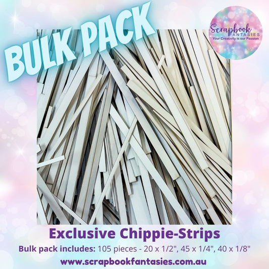BULK PACK - 5 x Chippie-Strips packs - 105 x 6" pieces of 1mm White Chipboard (1/8", 1/4" & 1/2") - Foam Tape Replacement - 15359