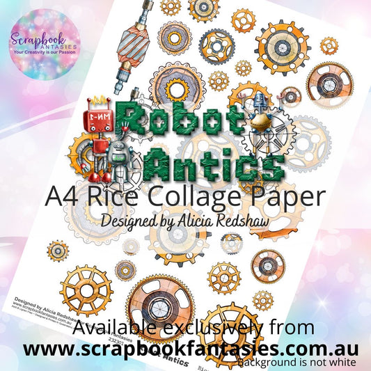 Robot Antics Cogs A4 Rice Collage Paper 1 - Designed by Alicia & Naomi-Jon Redshaw 232301
