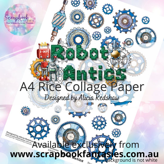 Robot Antics Cogs A4 Rice Collage Paper 2 - Designed by Alicia & Naomi-Jon Redshaw 232302