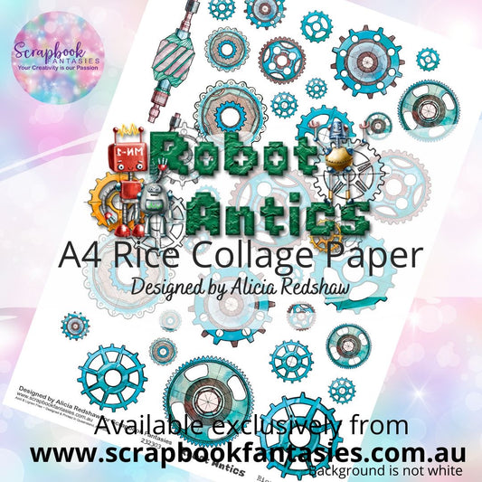 Robot Antics Cogs A4 Rice Collage Paper 3 - Designed by Alicia & Naomi-Jon Redshaw 232303