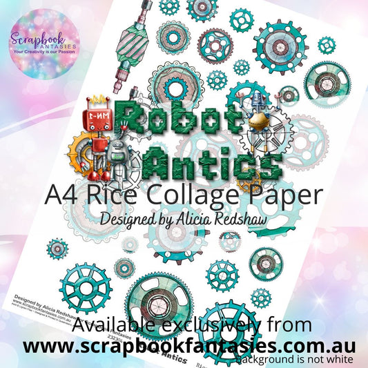 Robot Antics Cogs A4 Rice Collage Paper 4 - Designed by Alicia & Naomi-Jon Redshaw 232304