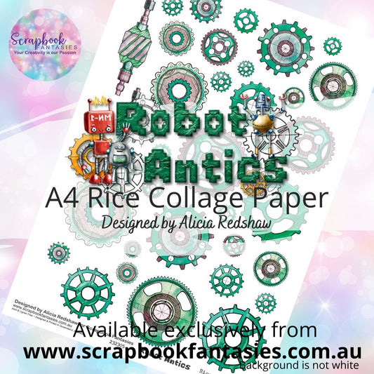 Robot Antics Cogs A4 Rice Collage Paper 5 - Designed by Alicia & Naomi-Jon Redshaw 232305