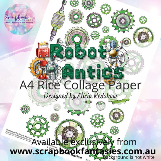 Robot Antics Cogs A4 Rice Collage Paper 6 - Designed by Alicia & Naomi-Jon Redshaw 232306