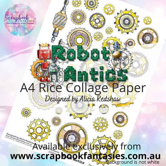 Robot Antics Cogs A4 Rice Collage Paper 7 - Designed by Alicia & Naomi-Jon Redshaw 232307