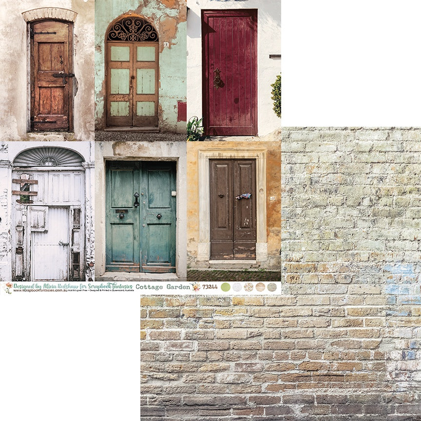 Cottage Garden 12x12 Double-Sided Patterned Paper 4 - Designed by Alicia Redshaw Exclusively for Scrapbook Fantasies