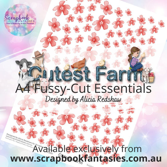 Cutest Farm A4 Colour Fussy-Cut Essentials - Red Flowers 233217