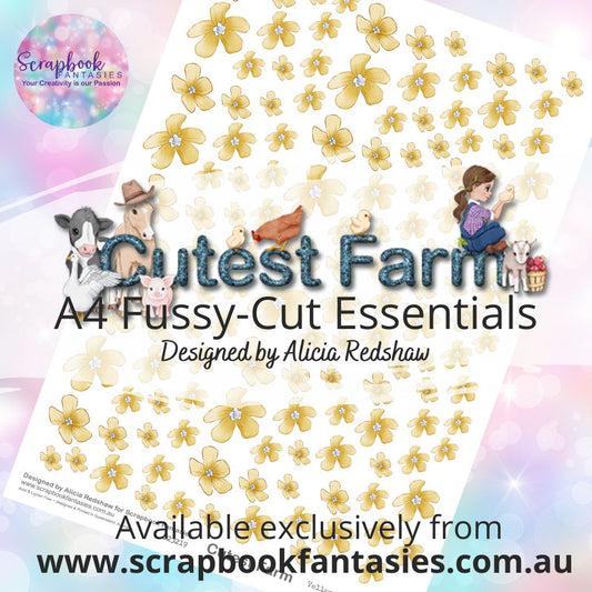 Cutest Farm A4 Colour Fussy-Cut Essentials - Yellow Flowers 233216