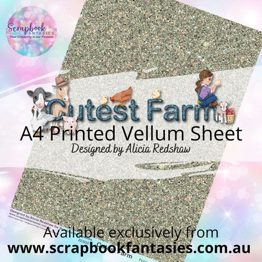 Cutest Farm A4 Printed Vellum Sheet - Taupe Glitter 233222