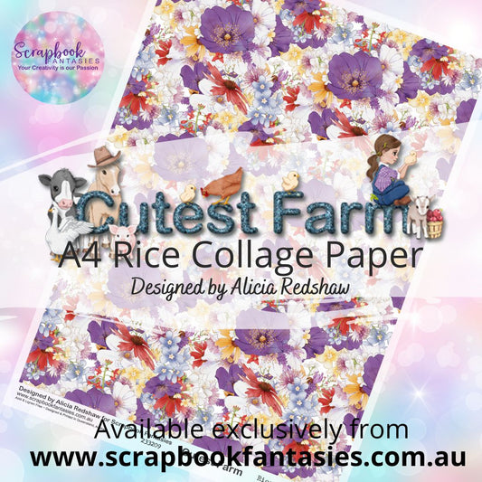 Cutest Farm A4 Rice Collage Paper - All-over Floral 233209