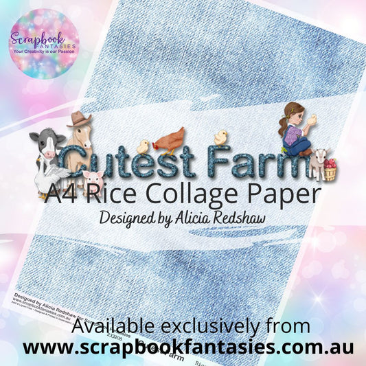 Cutest Farm A4 Rice Collage Paper - Pale Denim 233208