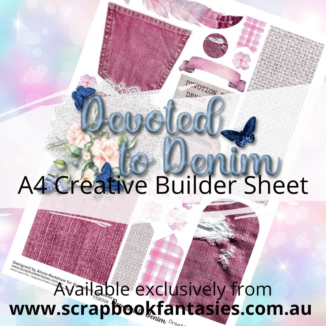 Devoted to Denim A4 Creative Builder Sheet - Pink 7332318