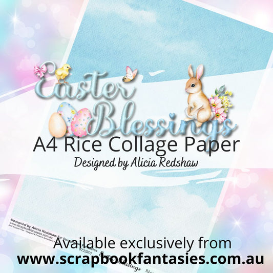 Easter Blessings A4 Rice Collage Paper - Blue Sky