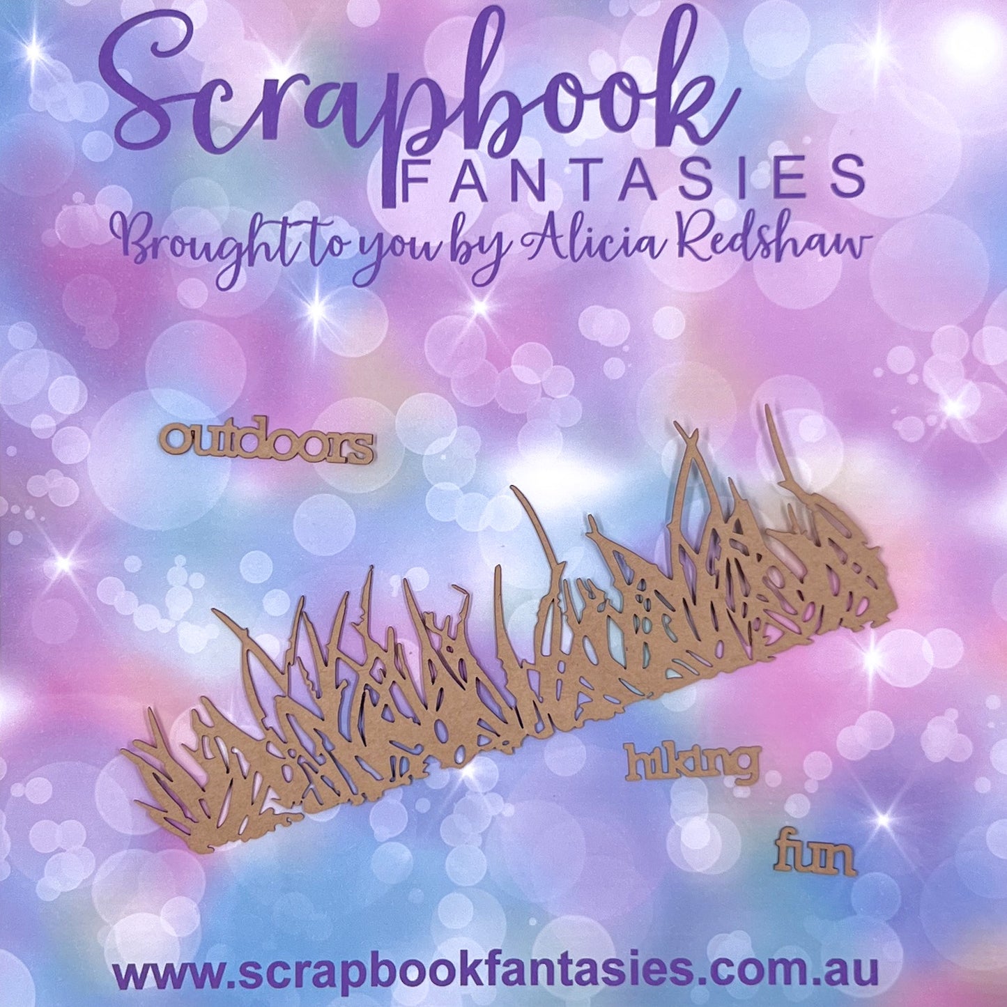 Fishing Fun - Grass & Words 6"x2" Kraft Cardstock Picture-Cut - Designed by Naomi-Jon Redshaw 14574